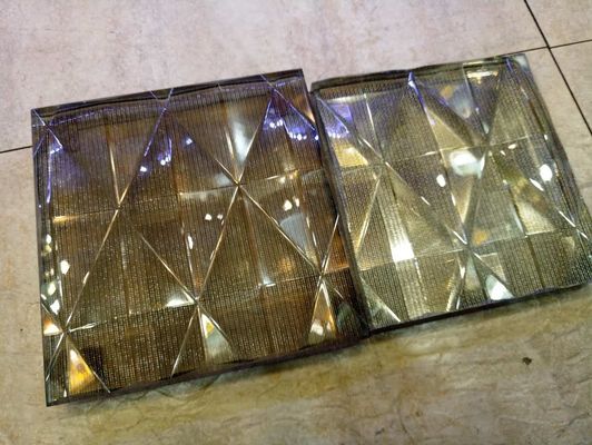 Bahkan Kaca Ukir Pasir SGCC 300x300mm Artistik Permukaan