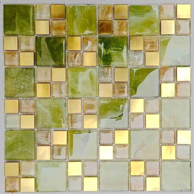 Batu Bata Kaca Persegi Panjang 4x4 4mm Mosaik Tahan Suhu