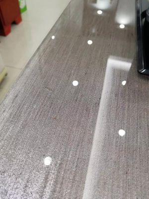 Panel Kaca Laminasi Kain Multilayer Dikeraskan Meja Abu-abu