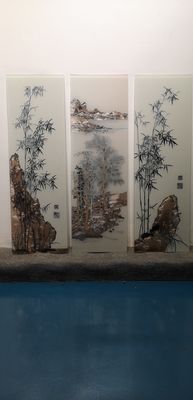 Mural Layar Bergaya 3D 2440x1830mm Paint Glass Splashback