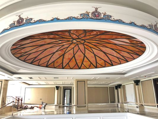Panel Kaca Berwarna Oranye Anti Gores 12mm