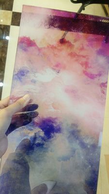 Jendela Warna Jelas Keramik Frit 12mm Kaca Dinding Mural