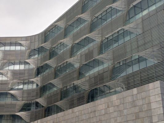 Tepi Bulat Tidak Teratur Wire Mesh 0.38MM Panel Kaca Laminasi