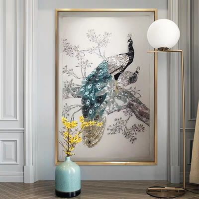 Dekorasi Panel Kaca Enamel Dilapisi Keramik Dengan Burung