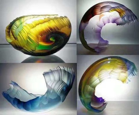 Warna-warni Dekorasi Dalam Ruangan Kristal Gelombang Bercahaya Yang Jelas
