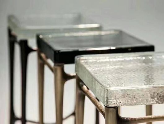 Furnitur Datar Bergaya SGS Sandblast Sand Carved Glass