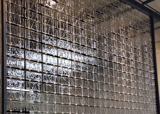 Dinding Lantai Isolasi Panas 2 Inch Lattice Clear Glass Brick Tiles