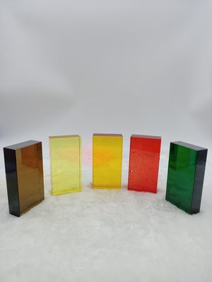 Partisi Warna-warni Padat Tahan Debu 80mm Kaca Blok Batu Bata