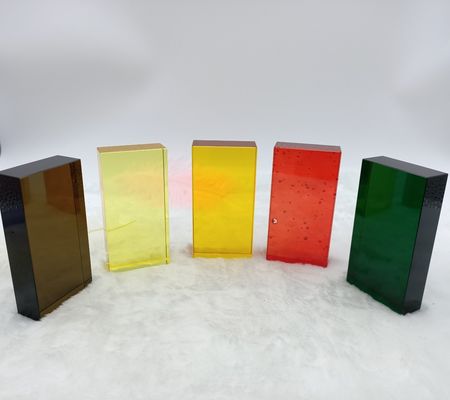 Partisi Warna-warni Padat Tahan Debu 80mm Kaca Blok Batu Bata