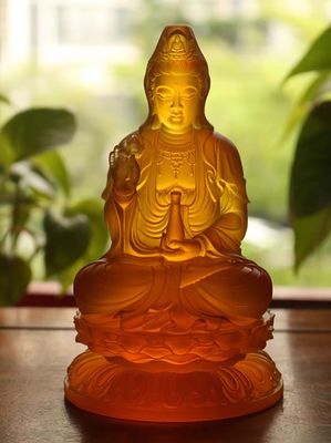 Buddha Kristal Jelas Liuli Safir Tradisional Oriental