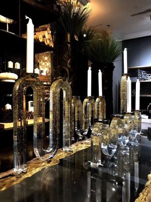 Tempat Lilin Kristal Multiarm K9 Dekoratif Yang Indah
