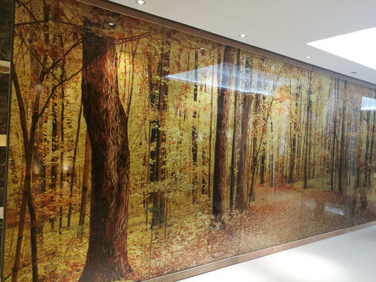Partisi Layar Ultra Clear 12mm Decorative Fused Glass